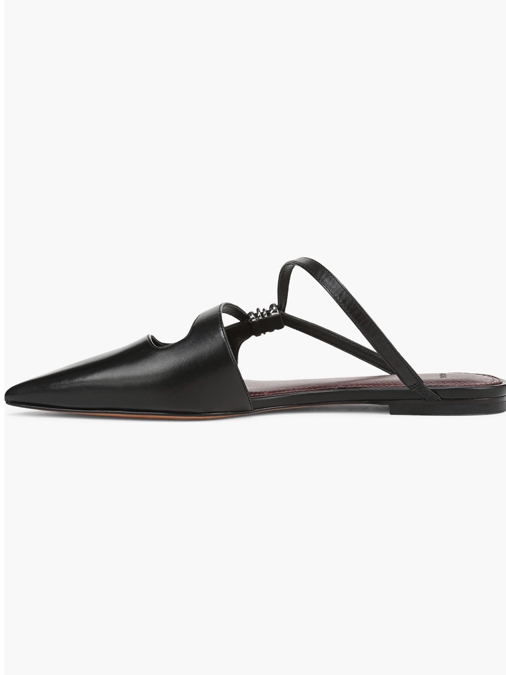 VINCE Black Leather Pointed-Toe Mule - Picture 10 of 10